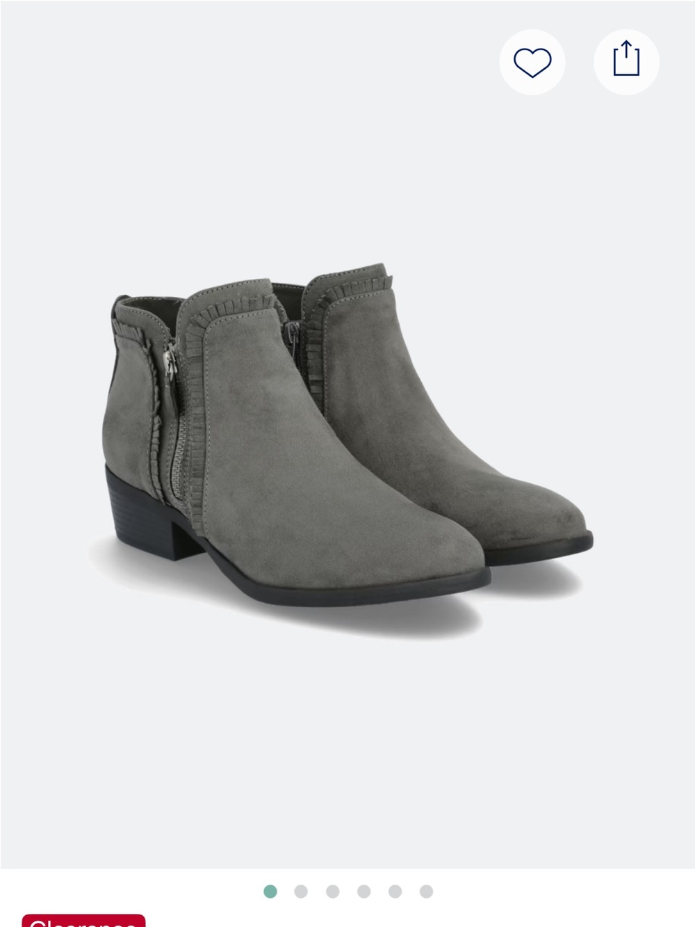Mía Women's Grey Suede Ankle Booties with Side Zip